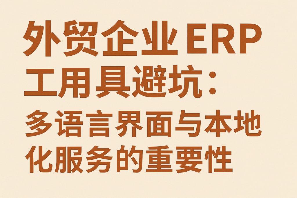 外贸企业 ERP 工具避坑：多语言界面与本地化服务的重要性